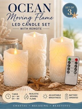 Beach-Themed Flameless Candles